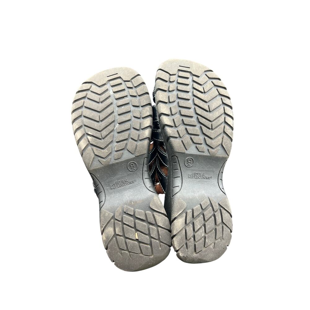 🖤 Natural Reflections Black Thong Slide Sandals Women’s 9 Comfort Casual Summer - Picture 7 of 8
